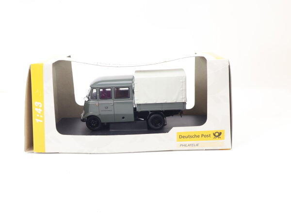 Schuco 010480 Edition Deutsche Post LKW MB L319 Doppelkabine/Pritsche/Plane 1:43