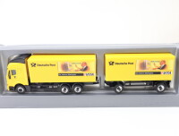 Schuco H0 Modellauto LKW Iveco Lastzug "Deutsche Post eVita - Expo2000" 1:87 OVP