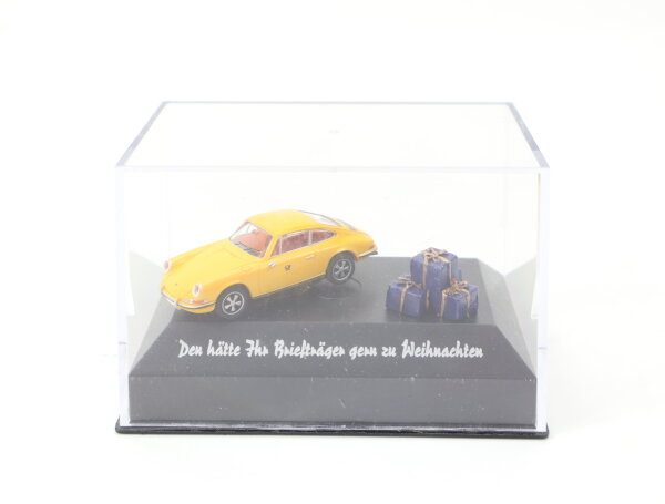 Brekina H0 010577 Modellauto PKW Porsche - Deutsche Post Weihnachtsmodell 2006