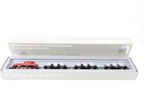 Märklin H0 2874 Güterzugset 4-tlg. mit Elektrolok E-Lok rot BR E63 04 DB / OVP