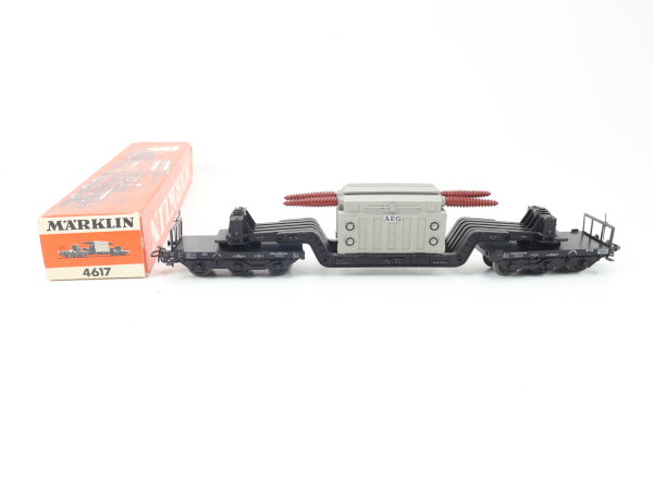 Märklin H0 4617 Güterwagen Tiefladewagen mit Trafo "AEG" 980 896 DB