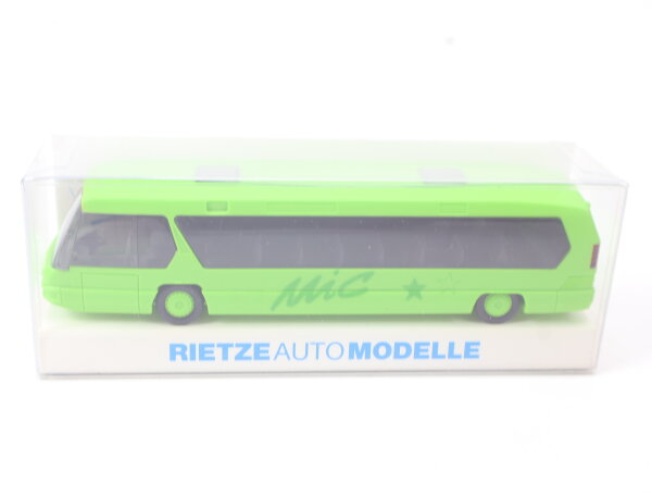 Rietze H0 Modellauto Bus Reisebus Neoplan Metroliner "MIC" grün Werbemodell 1:87