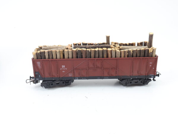 Piko H0 5/6423/010 Güterwagen Hochbordwagen mit Rundholzladung 47-73-72 DR / AC