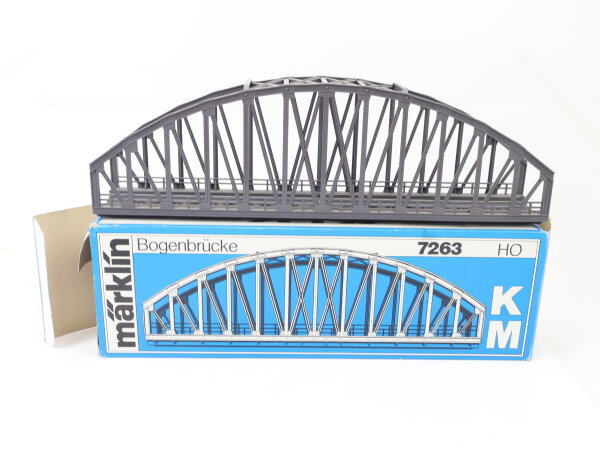 Märklin H0 7263 Brücke Stahl-Bogenbrücke für K+M Gleis Länge 360 mm / OVP
