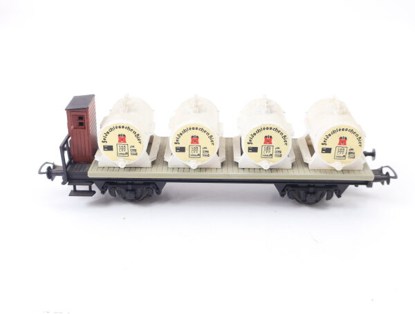 Liliput H0 206 00 Güterwagen Flachwagen mit Bremserhaus und Behälterladung / AC