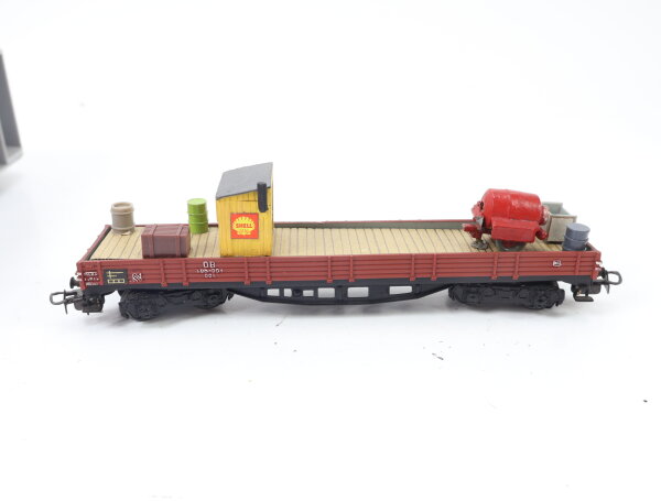 Märklin H0 4514 offener Güterwagen Niederbordwagen 496 391 DB braun beladen
