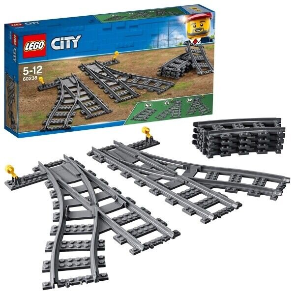 LEGO® City 60238 Schienen Weichen, 8 Teile Gleismaterial