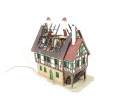Vollmer H0 Gebäude Brennendes Haus Brandhaus / Licht Rauchgenerator