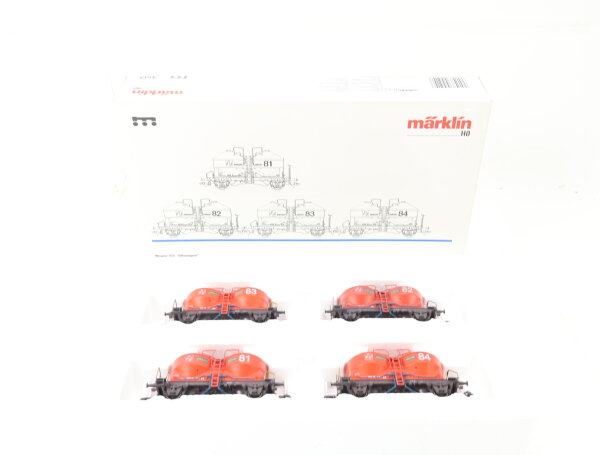 Märklin H0 4514 Güterwagenset 4-tlg. "Silowagen" WLE / NEM