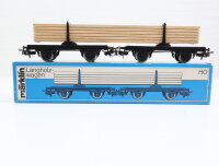 Märklin H0 4665 Güterwagen Langholzwagen Drehschemelwagen mit Holzladung / OVP