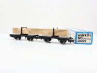 Märklin H0 4665 Güterwagen Langholzwagen Drehschemelwagen mit Holzladung / OVP