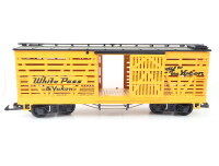 LGB Spur G 4168 Güterwagen Stockcar Viehwagen "White Pass & Yukon" m. Bullen OVP