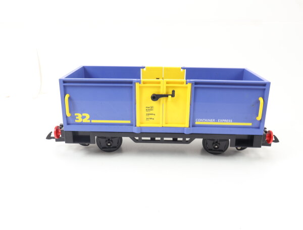 Playmobil G 4114 Güterwagen Containerwagen "Container - Express" blau