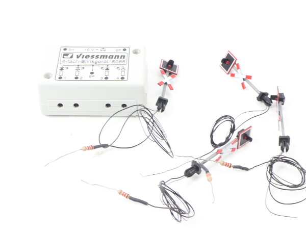 Viessmann H0 5065 Zubehör Steuerung Vierfach-Blinkelektronik inkl  Andreaskreuze
