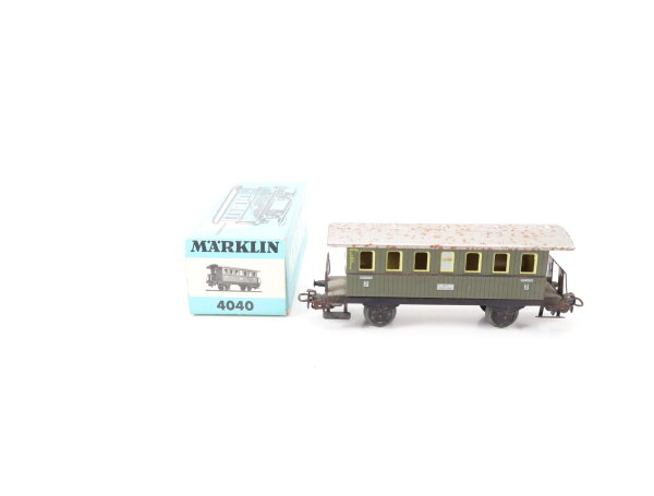 Märklin H0 4040 Personenwagen Donnerbüchse 2. Klasse 4051Stg grün / Blech