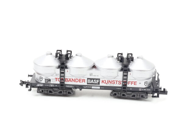 Minitrix Spur N 3586 Güterwagen Silowagen "BASF Tonbänder" 090 5 003-7 DB