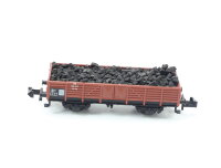 Minitrix N offener Güterwagen Niederbordwagen mit...