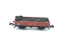 Minitrix N offener Güterwagen Niederbordwagen mit Kohle-Ladung 804 317 DB