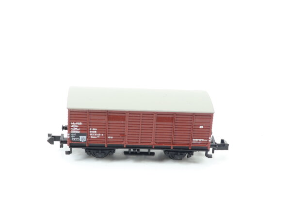Minitrix Spur N 3253 gedeckter Güterwagen braun 112 3 141-1 DB 1:160