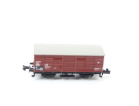 Minitrix Spur N 3253 gedeckter Güterwagen braun 112 3 141-1 DB 1:160