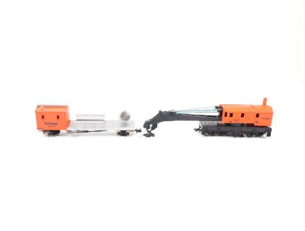 Bachmann Spur N 1447 Güterwagen Dampfkranwagen und Flutlichtwagen "Amtrak"