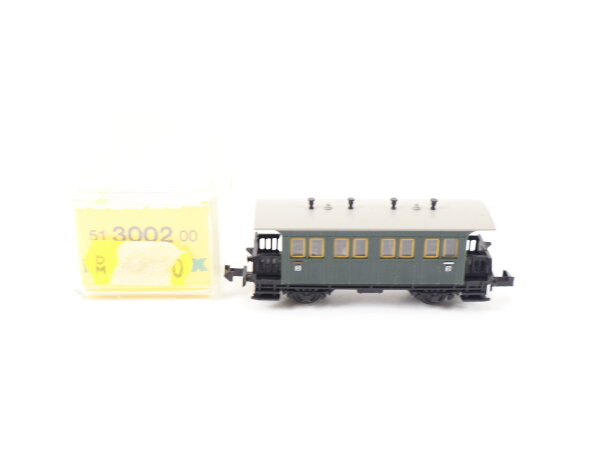 Minitrix N 51 3002 00  Personenwagen Nebenbahnwagen grün K.Bay.Sts.B.
