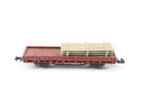 Minitrix N Güterwagen Niederbordwagen 415 485 DB beladen