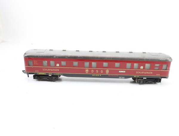 Fleischmann H0 1505 Personenwagen Schlafwagen DSG WL 4ü 20318 / Blech Licht