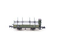 Minitrix Spur N 13233 Güterwagen Niederboard /Rungenwagen mit Brhs 22 995 /OVP