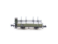 Minitrix Spur N 13233 Güterwagen Niederboard /Rungenwagen mit Brhs 22 995 /OVP