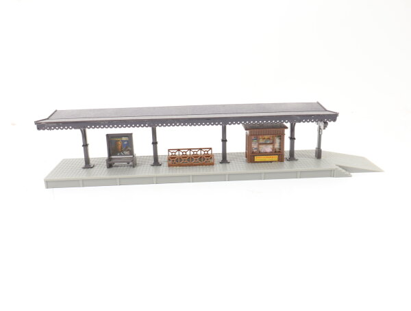 Spur H0 Gebäude Bahnsteig überdacht mit Kiosk "Fürstenstein"