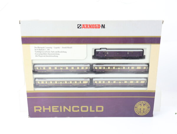 Arnold N 0143 Personenwagen-Set 5-tlg. Luxuszug "Rheingold" DR / Licht OVP