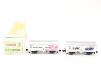 Minitrix N 13859 Güterwagen Hubschiebedachwagen Set "BMW"