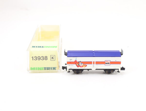 Minitrix N 13938 Güterwagen Hubschiebedachwagen "Kelloggs Frosties" DB / NEM