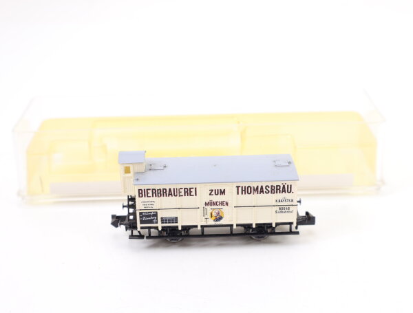 Minitrix N 13801 Güterwagen Bierwagen "Zum Thomasbräu" K.Bay.Sts.B. / NEM