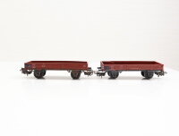 2x Märklin H0 4503 offener Güterwagen Niederbordwagen 464 637 X05 braun DB