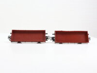 2x Märklin H0 4503 offener Güterwagen Niederbordwagen 464 637 X05 braun DB