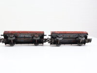 2x Märklin H0 4503 offener Güterwagen Niederbordwagen 464 637 X05 braun DB