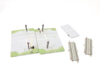 Märklin H0 7592 K Bahnübergang mit Andreaskreuz Halbschranke +Zusatzteil geprüft