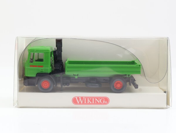Wiking H0 675 02 26 Modellauto LKW MAN mit Ladekran grün 1:87