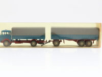 Wiking H0 486 Modellauto LKW Pritschen-Lastzug Krupp 806 azurblau 1:87