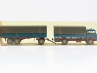 Wiking H0 486 Modellauto LKW Pritschen-Lastzug Krupp 806 azurblau 1:87