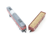 Roco H0 aus 51292 Diesellok "Ludmilla" BR 132 392-2 + Güterwagen 597 2 008-8 DR