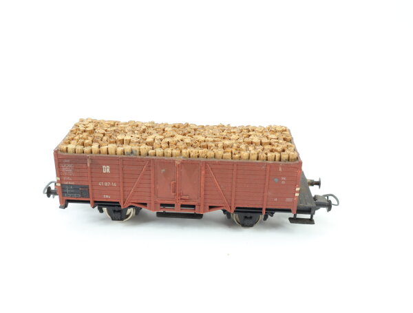 Piko H0 offener Güterwagen Hochbordwagen mit Holzladung 41-87-14 DR