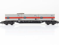 Minitrix N 3511 Güterwagen Flachwagen mit 3 Containern "DB" 434 0 158-3 DB