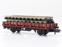 Minitrix Spur N  13266 offener Güterwagen Rungenwagen mit Ladung 3133 527-6 DB