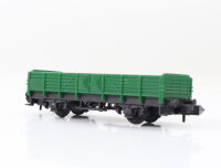 Minitrix N  Güterwagen Niederbordwagen grün
