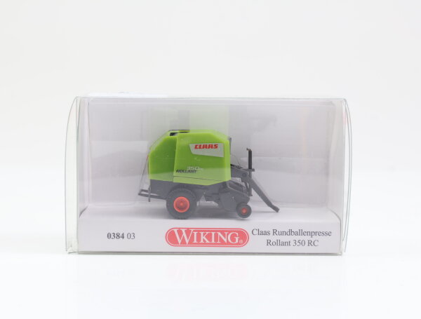 Wiking H0 0384 03 Modellauto Rundballenpresse Claas Roland 350 RC Grün 1:87