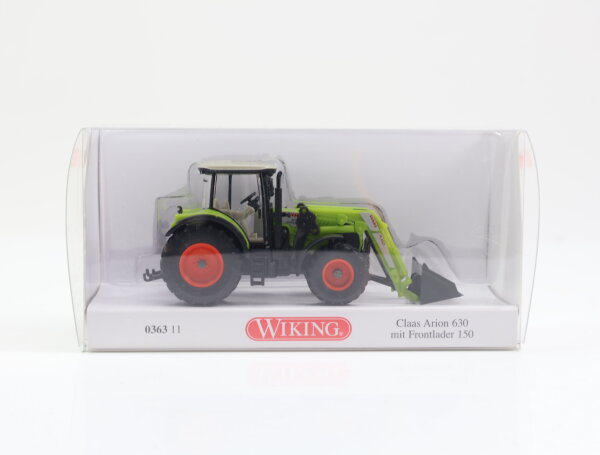Wiking H0 0363 11 Modellauto Traktor Claas Axion 650 mit Frontlader 150 1:87/OVP