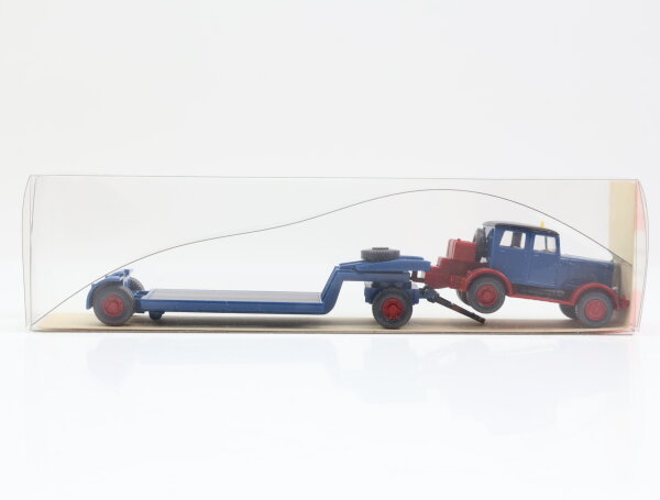 Wiking H0 502 Modellauto LKW Hanomag ST 100 Veteran mit Tiefladehänger 1:87